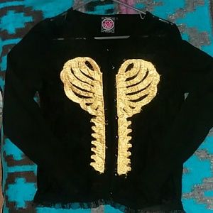 Too Fast rockabilly front cardigan